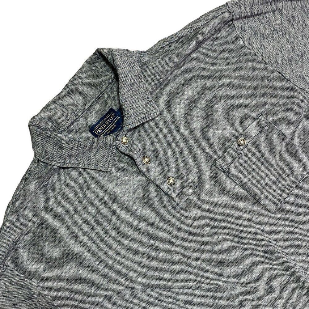 Pendleton Short Sleeve Polo Heather Gray Size Large